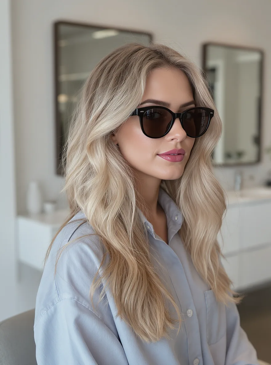 vanilla blonde long layers